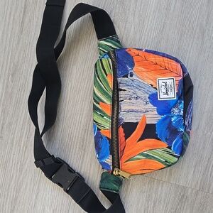 Herschel Supply Company Floral Print Fanny Pack - Blue and Orange